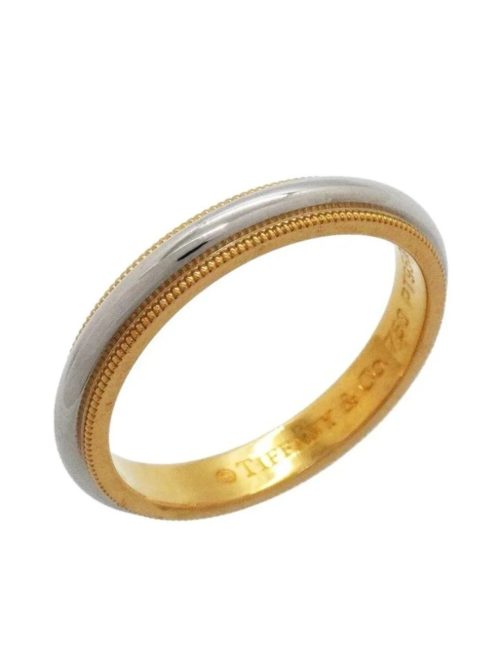 Tiffany & Co Ring Mil Gray 18k Yellow Gold Platinum